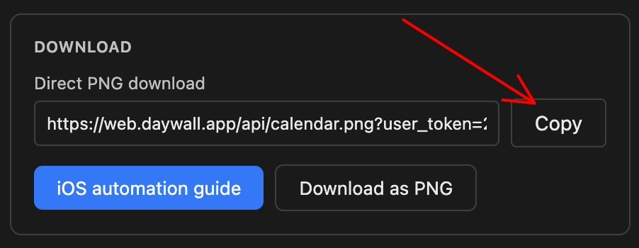 Copy Direct PNG download link on DayWall